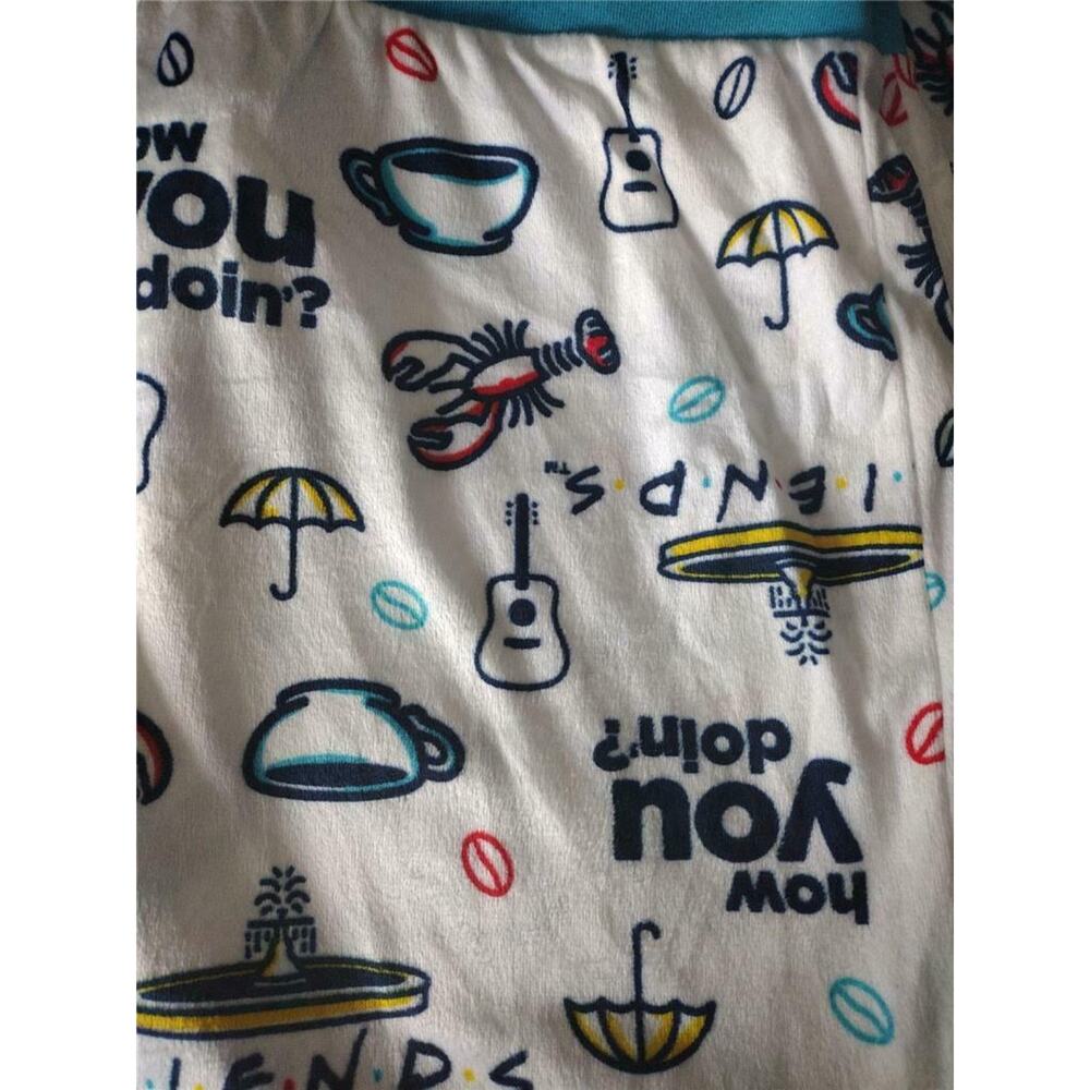 FRIENDS Central Perk Cozy Soft Fleece Pajama Lounge Pants Turquoise Blue XXL - Picture 5 of 5